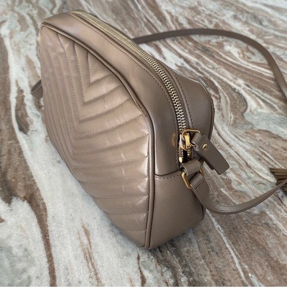 Saint Laurent Lou Medium YSL Camera Bag in Taupe - Picture 9 of 13